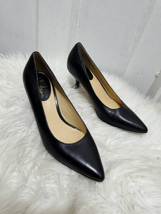 Cole Haan Shoes - Cole Haan x Nike Air Black Leather Pointed-Toe Kitten Heels Dress Shoe Sz 5.5